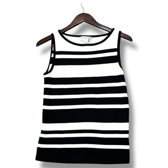 Jones New York Sport Women's Striped Tank Top Black & White P/S‎ Preppy Capsule - Picture 1 of 6
